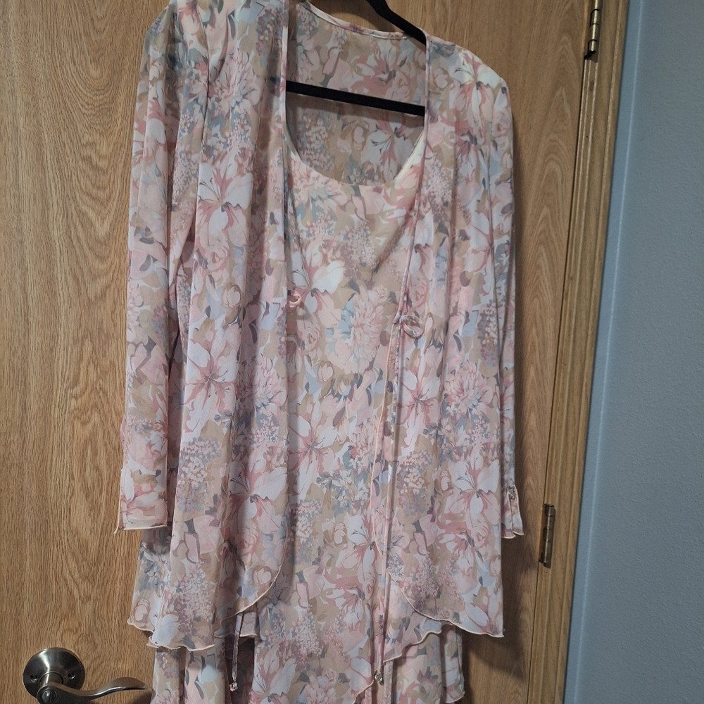 Floral Chiffon Dress with Jacket